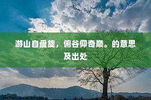 游山自盘旋，俯谷仰奇巅。的意思及出处