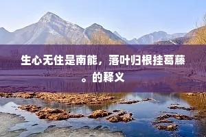 生心无住是南能，落叶归根挂葛藤。的释义