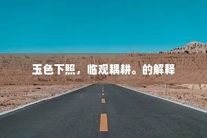 玉色下照，临观耦耕。的解释