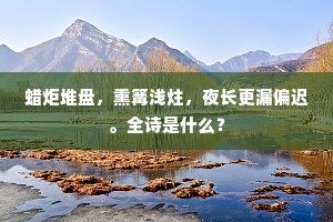 蜡炬堆盘，熏篝浅炷，夜长更漏偏迟。全诗是什么？