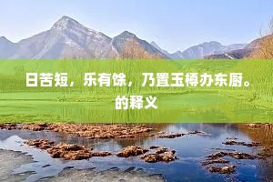 日苦短，乐有馀，乃置玉樽办东厨。的释义