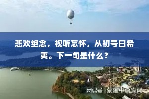 悲欢绝念，视听忘怀，从初号曰希夷。下一句是什么？