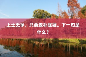 上士无争，只要返朴除疑。下一句是什么？