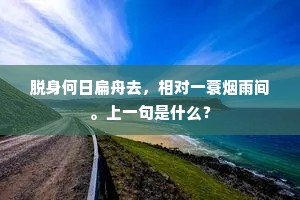 脱身何日扁舟去，相对一蓑烟雨间。上一句是什么？