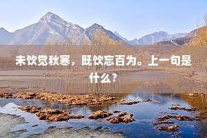 未饮觉秋寒，既饮忘百为。上一句是什么？
