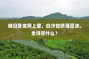 晓日卧龙冈上望，白沙如绣涌层波。全诗是什么？