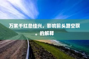 万紫千红总佳兴，影响前头路空暝。的解释