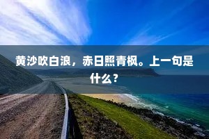 黄沙吹白浪，赤日照青枫。上一句是什么？