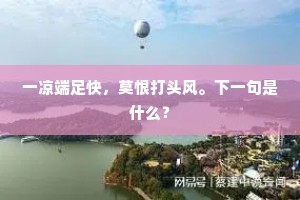一凉端足快，莫恨打头风。下一句是什么？
