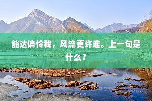 豁达偏怜我，风流更许谁。上一句是什么？