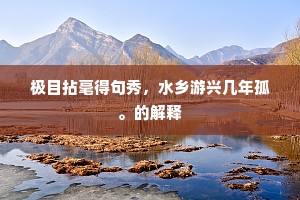极目拈毫得句秀，水乡游兴几年孤。的解释