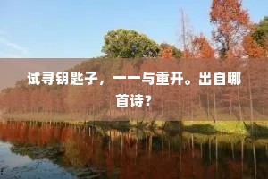 试寻钥匙子，一一与重开。出自哪首诗？
