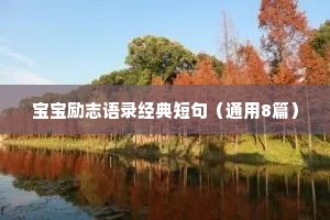 宝宝励志语录经典短句（通用8篇）