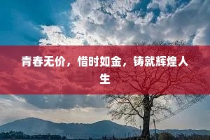 青春无价，惜时如金，铸就辉煌人生