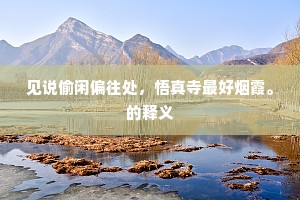 见说偷闲偏往处，悟真寺最好烟霞。的释义