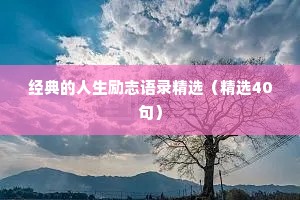 经典的人生励志语录精选（精选40句）