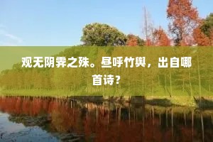 观无阴霁之殊。昼呼竹舆，出自哪首诗？