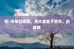 明禋待举甘泉祀，宵火曾窥子政书。的解释