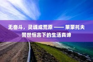 无奋斗，灵魂成荒原 —— 莱蒙托夫警世恒言下的生活真谛