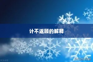 计不返顾的解释