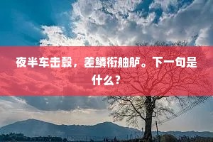 夜半车击毂，差鳞衔舳舻。下一句是什么？