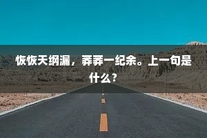 恢恢天纲漏，莽莽一纪余。上一句是什么？