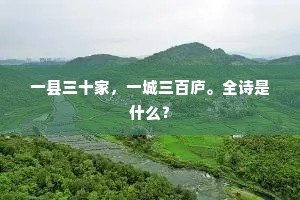 一县三十家，一城三百庐。全诗是什么？