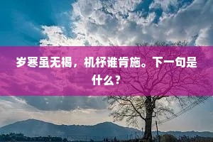 岁寒虽无褐，机杼谁肯施。下一句是什么？