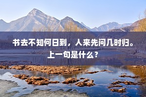 书去不知何日到，人来先问几时归。上一句是什么？