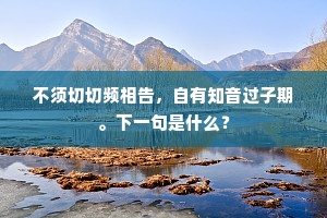不须切切频相告，自有知音过子期。下一句是什么？