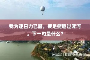 我为逐日力已磨，疲足瘫躯过漯河。下一句是什么？