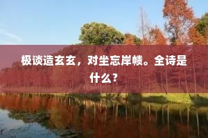 极谈造玄玄，对坐忘岸帻。全诗是什么？