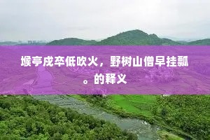 堠亭戍卒低吹火，野树山僧早挂瓢。的释义