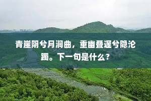 青崖阴兮月涧曲，重幽叠邃兮隐沦躅。下一句是什么？
