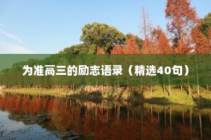 为准高三的励志语录（精选40句）