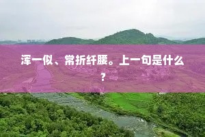 浑一似、常折纤腰。上一句是什么？
