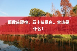 郑侯应凄惶，五十头尽白。全诗是什么？