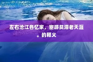 左右沧江各忆家，宦游贫滞老天涯。的释义