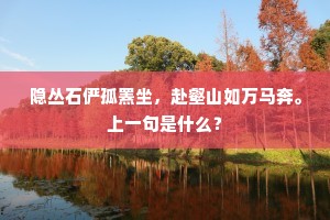 隐丛石俨孤罴坐，赴壑山如万马奔。上一句是什么？
