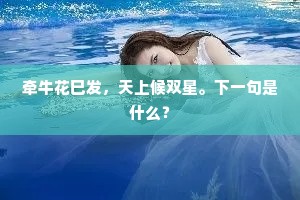 牵牛花巳发，天上候双星。下一句是什么？