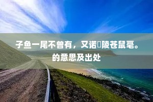 子鱼一尾不曾有，又诺毘陵苍鼠毫。的意思及出处