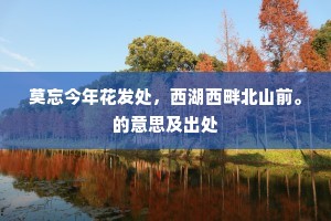 莫忘今年花发处，西湖西畔北山前。的意思及出处