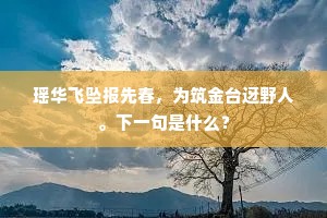 瑶华飞坠报先春，为筑金台迓野人。下一句是什么？