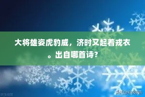 大将雄姿虎豹威，济时又起着戎衣。出自哪首诗？