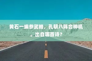 黄石一编参武略，孔明八阵合神机。出自哪首诗？