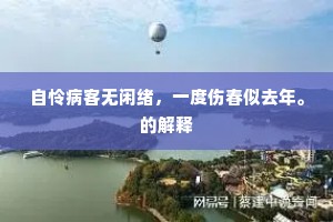 自怜病客无闲绪，一度伤春似去年。的解释
