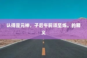 认得是元神，子后午前须至炼。的释义