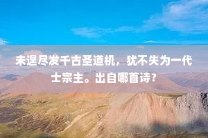未遑尽发千古圣道机，犹不失为一代士宗主。出自哪首诗？