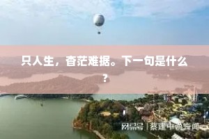 只人生，杳茫难据。下一句是什么？