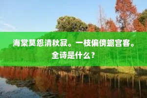 海棠莫怨清秋寂。一枝偏傍蟾宫客。全诗是什么？